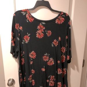 Lane bryant black floral swing tee